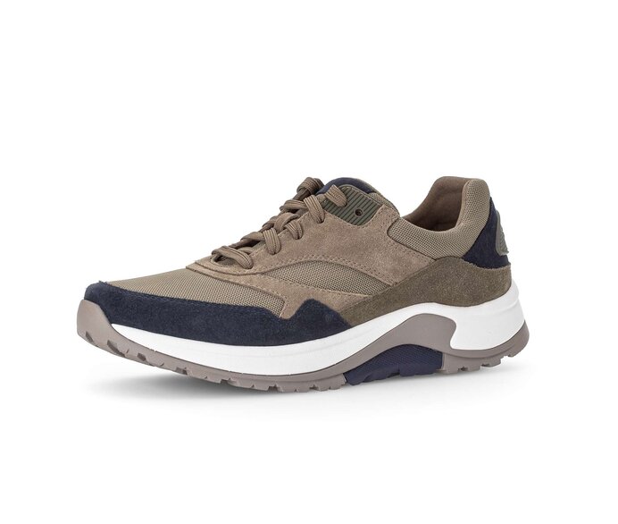 Gabor Rollingsoft Sneaker Low Blau - Materialmix Leder/Textil