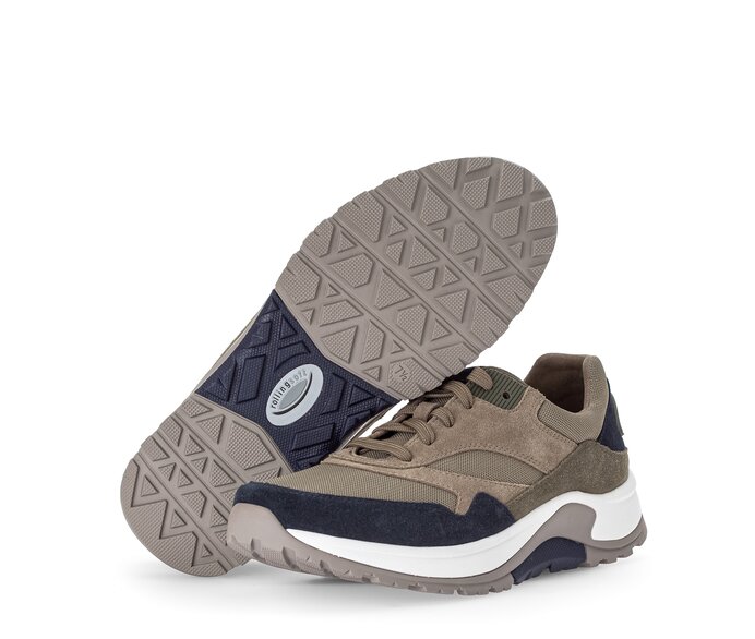 Gabor Rollingsoft Sneaker Low Blau - Materialmix Leder/Textil