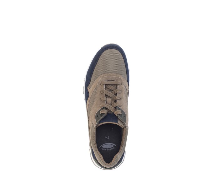 Gabor Rollingsoft Sneaker Low Blau - Materialmix Leder/Textil