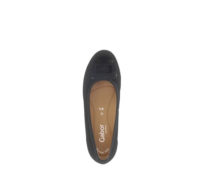 Gabor Sportliche Ballerina Schwarz - Rauleder