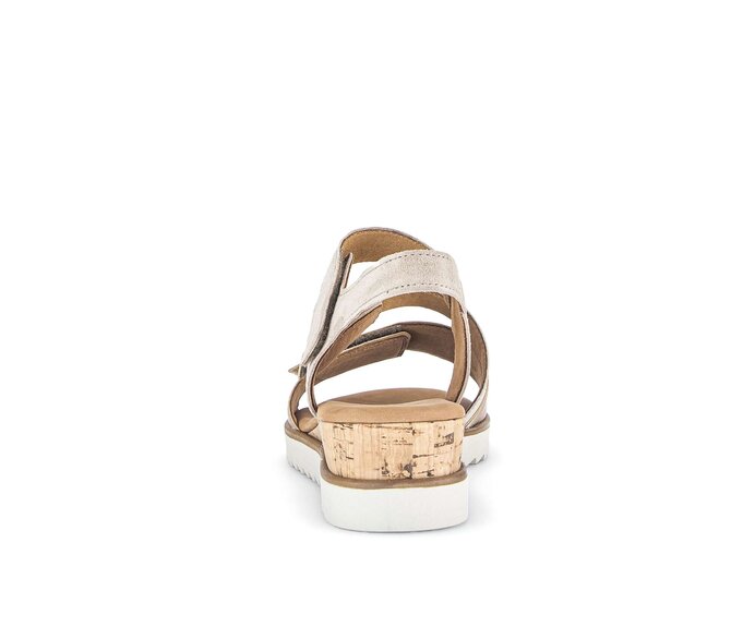 Gabor Keilsandalette Beige - Materialmix Leder