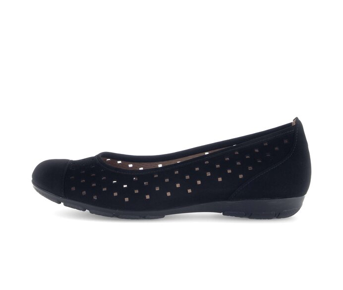 Gabor Sportliche Ballerina Schwarz - Rauleder