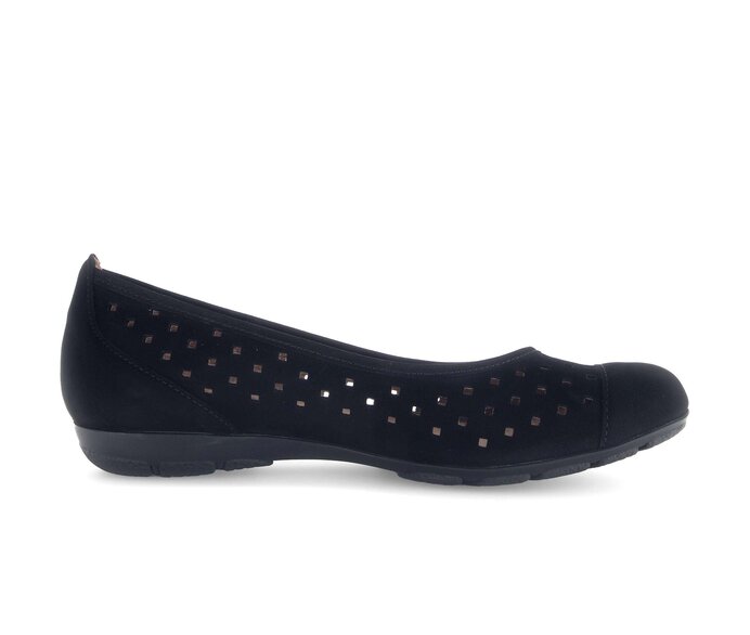 Gabor Sportliche Ballerina Schwarz - Rauleder