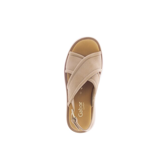 Gabor Riemchensandale Beige - Rauleder