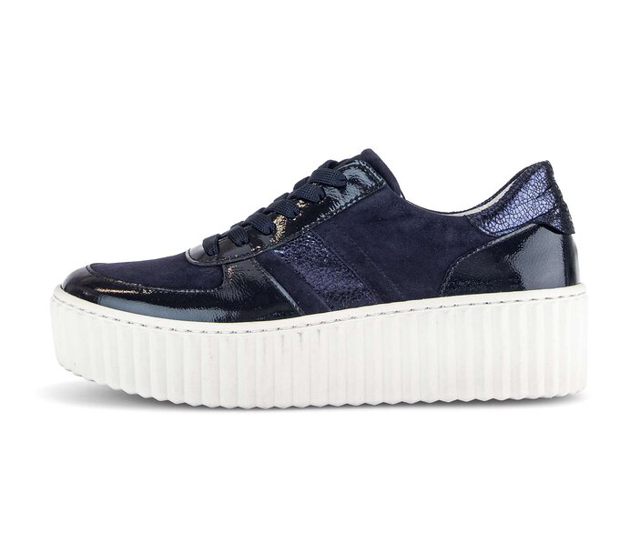 Gabor Sneaker Low Blau - Materialmix Leder