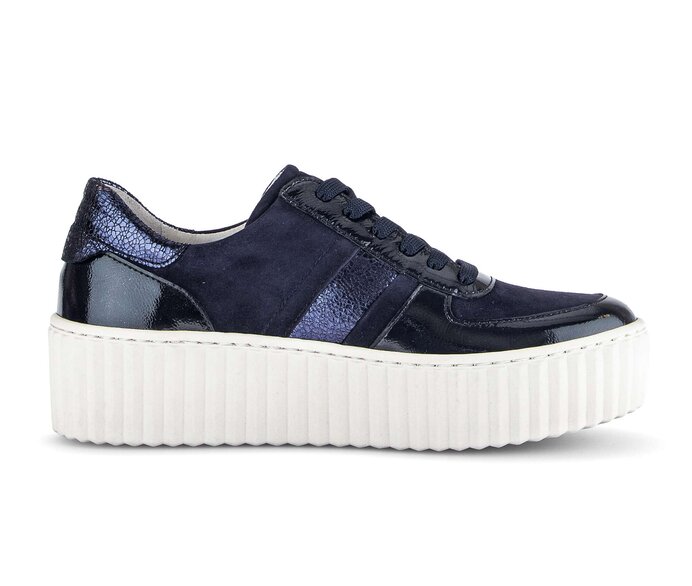 Gabor Sneaker Low Blau - Materialmix Leder