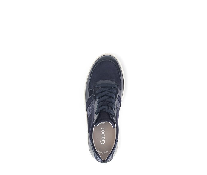Gabor Sneaker Low Blau - Materialmix Leder