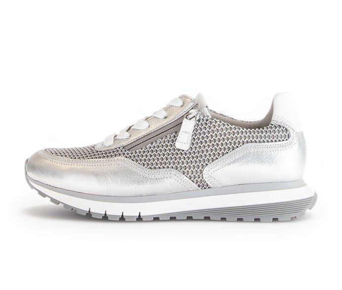 Gabor Sneaker Low Silber - Materialmix Leder/Lederimitat