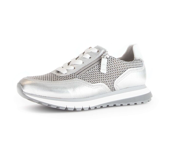 Gabor Sneaker Low Silber - Materialmix Leder/Lederimitat