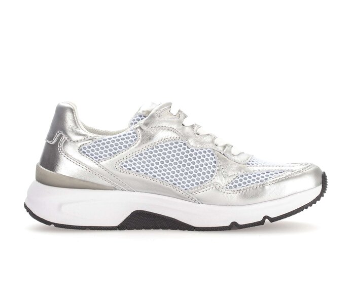 Gabor Sneaker Low Silber - Materialmix Leder/Lederimitat