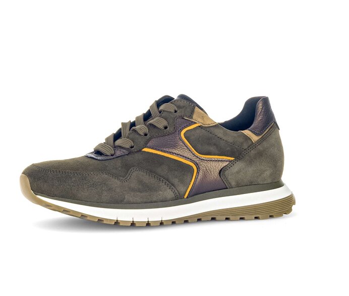 Gabor Sneaker Low Grün - Materialmix Leder