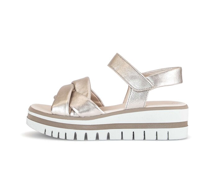 Gabor Plateau Sandale Gold - Effektleder