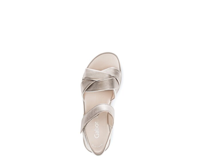 Gabor Plateau Sandale Gold - Effektleder