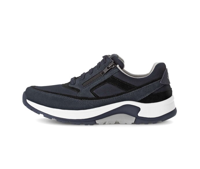Gabor Rollingsoft Sneaker Low Blau - Materialmix Leder/Textil