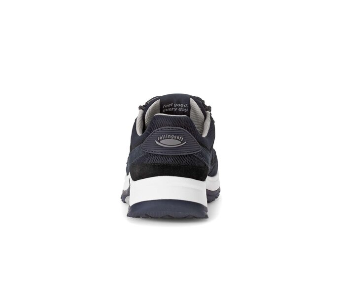 Gabor Rollingsoft Sneaker Low Blau - Materialmix Leder/Textil