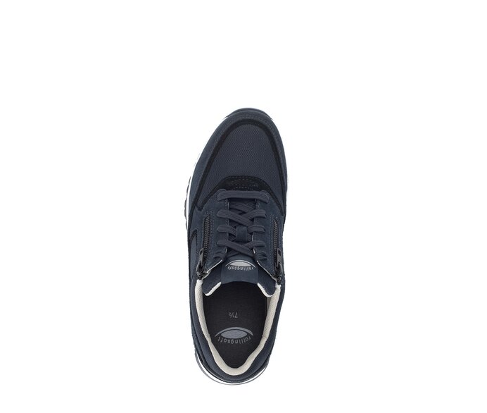 Gabor Rollingsoft Sneaker Low Blau - Materialmix Leder/Textil